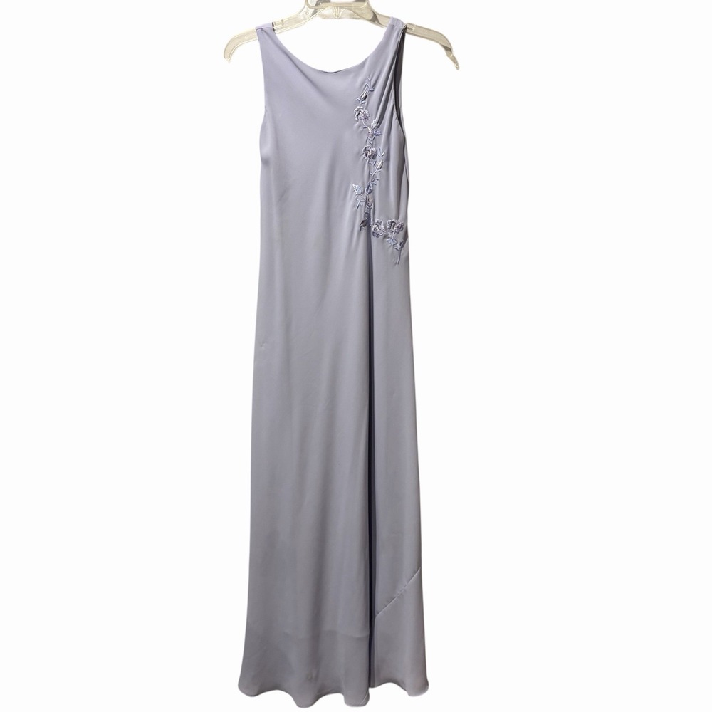 Alyn Paige Light Violet Purple Maxi Dress Size 8 Floral Embroidery Vintageβ YTK